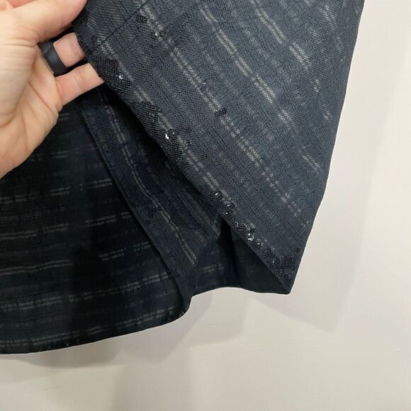 Robert Rodriguez Black Striped Full Skirt w/ Sequin Detail - Picture 3 of 6